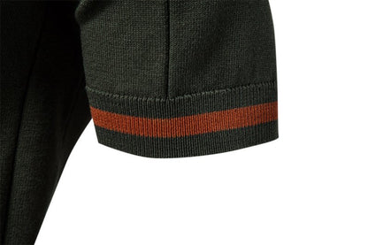 Heren Polo Korte Mouw met Ritskraag en Verticaal Ribpatroon