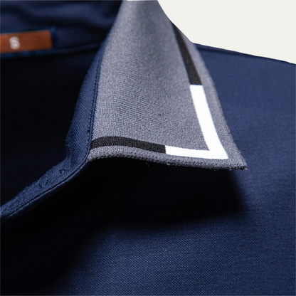 Heren Polo met Korte Mouw en Contrasterende Kraag Slim Fit