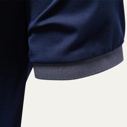 Heren Polo met Korte Mouw en Contrasterende Kraag Slim Fit