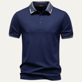Heren Polo met Korte Mouw en Contrasterende Kraag Slim Fit
