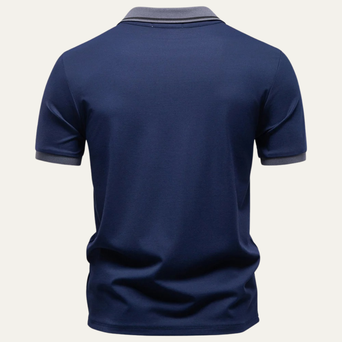 Heren Polo met Korte Mouw en Contrasterende Kraag Slim Fit
