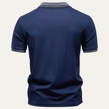 Heren Polo met Korte Mouw en Contrasterende Kraag Slim Fit