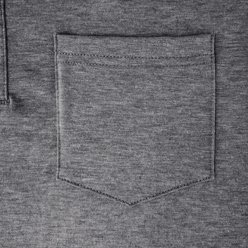 Heren Poloshirt met Lange Mouwen, Borstzak en Knoopsluiting