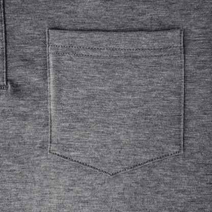 Heren Poloshirt met Lange Mouwen, Borstzak en Knoopsluiting