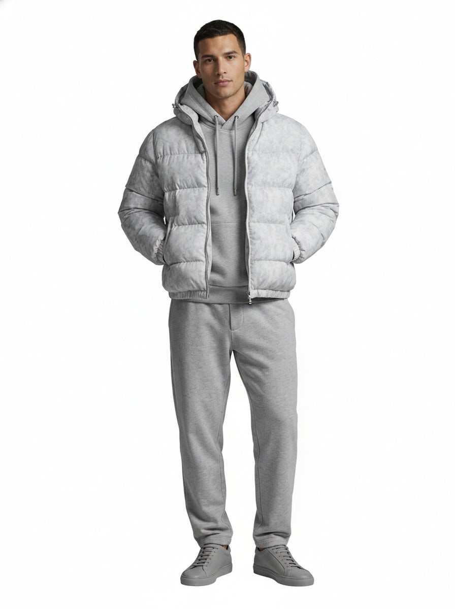 Heren Puffer Jacket met Capuchon en Ritssluiting