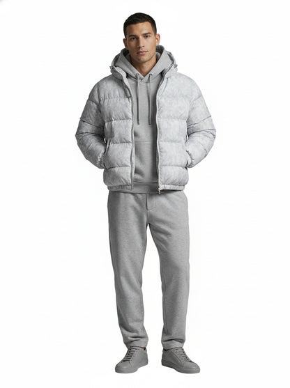 Heren Puffer Jacket met Capuchon en Ritssluiting