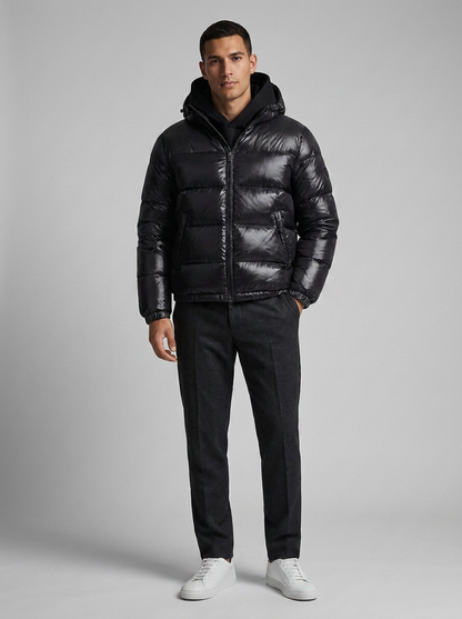 Heren Puffer Jacket met Capuchon en Ritssluiting