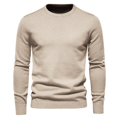 Heren Pullover met Ronde Hals Beige