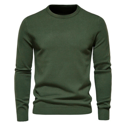 Heren Pullover met Ronde Hals Donkergroen