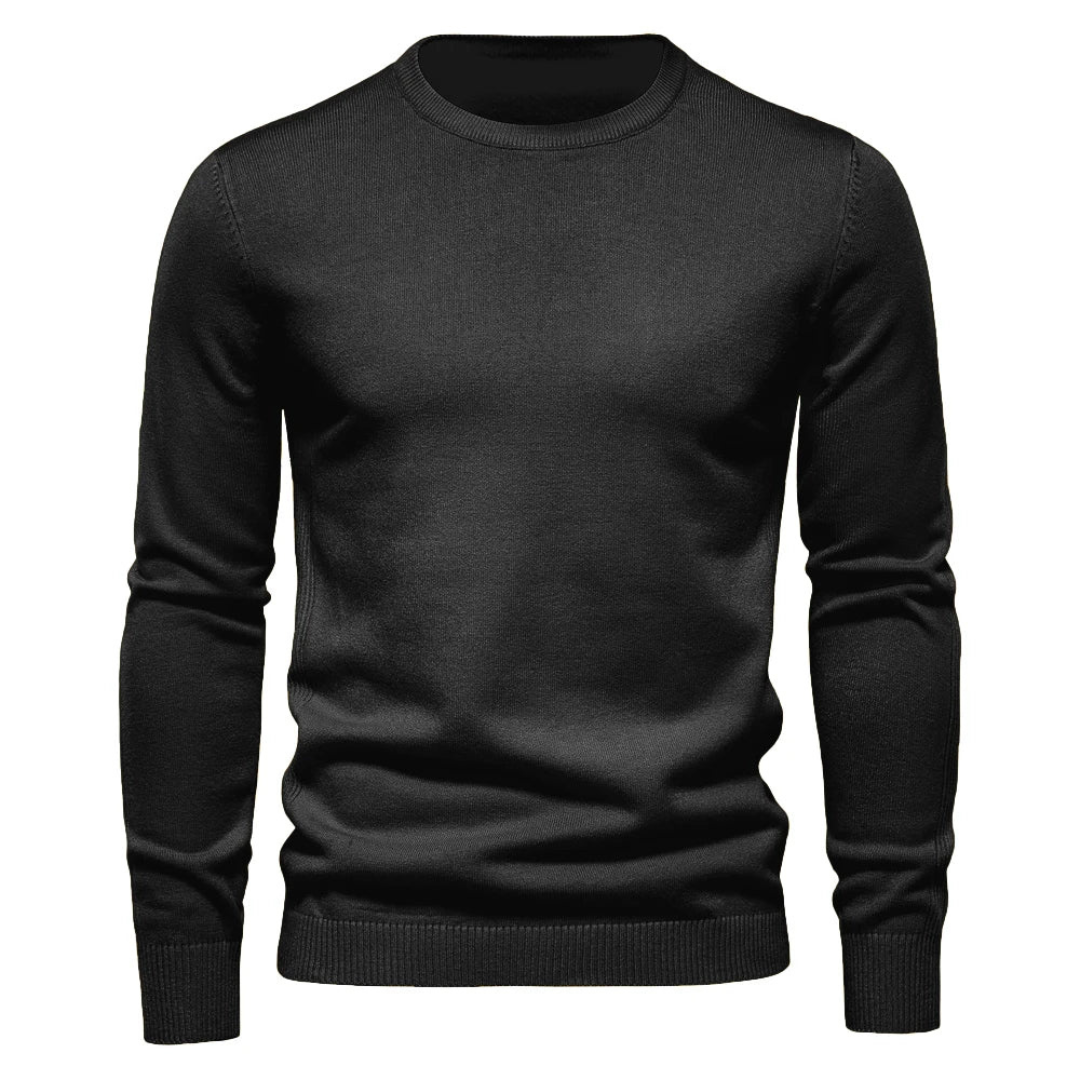 Heren Pullover met Ronde Hals Zwart
