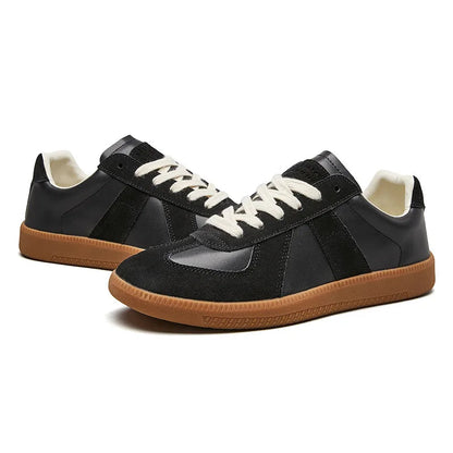 Heren Retro Sneakers Low Top met Vetersluiting en Vintage Panelen