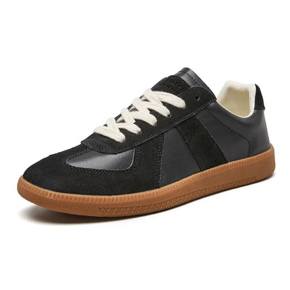 Heren Retro Sneakers Low Top met Vetersluiting en Vintage Panelen
