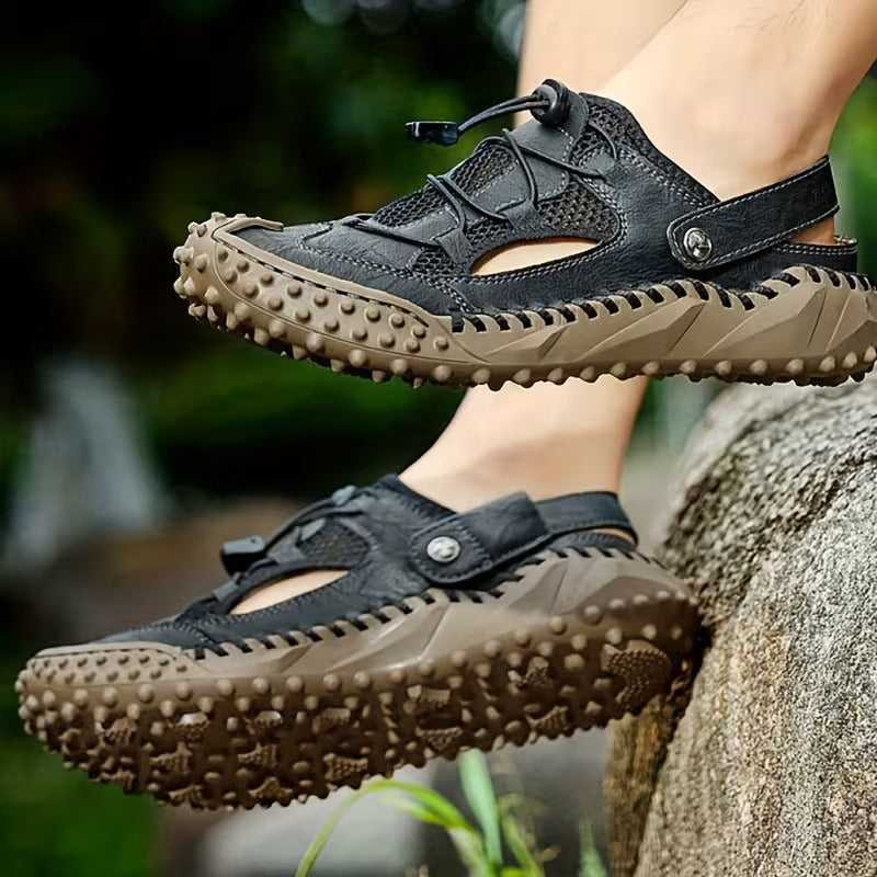 Heren Sandalen met Gesloten Neus en Slingback Enkelband Zwart