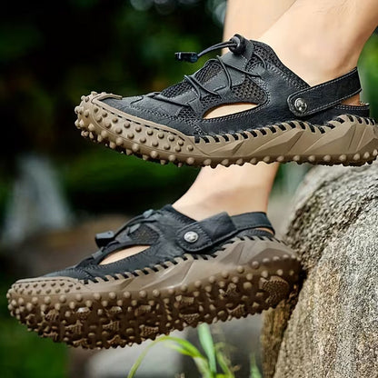 Heren Sandalen met Gesloten Neus en Slingback Enkelband Zwart