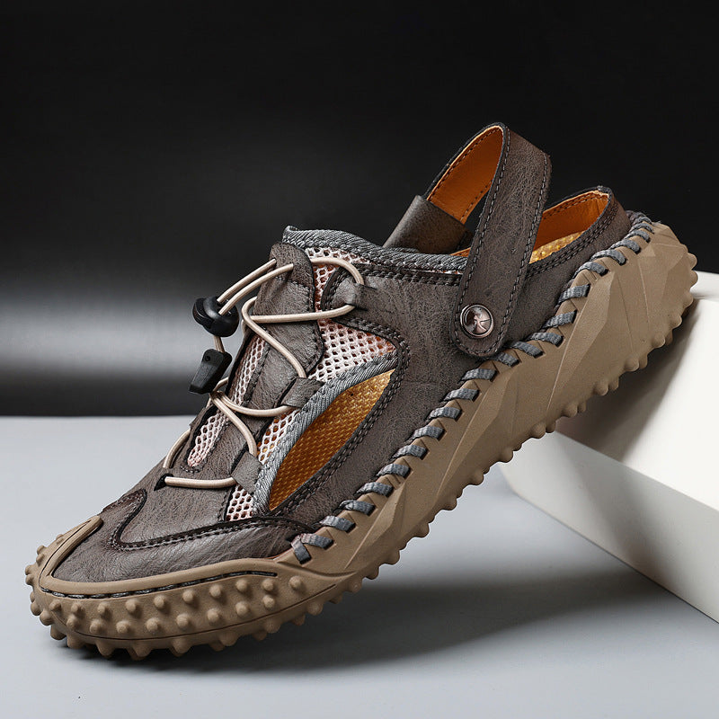 Heren Sandalen met Gesloten Neus en Slingback Enkelband Grijs