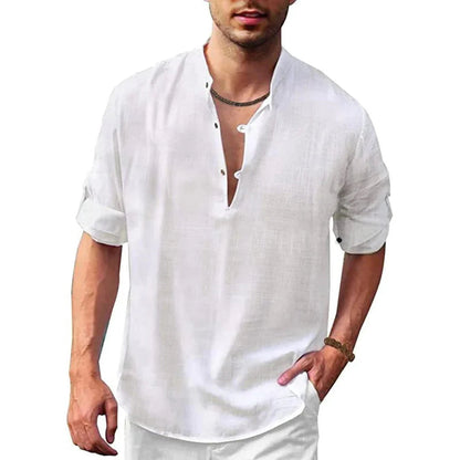 Heren Shirt Korte Mouw met Klassieke Kraag en Knoopsluiting