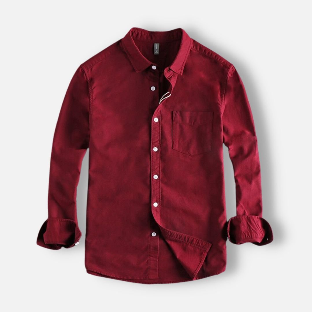 Heren Shirt Lange Mouw met Klassieke Kraag en Borstzak