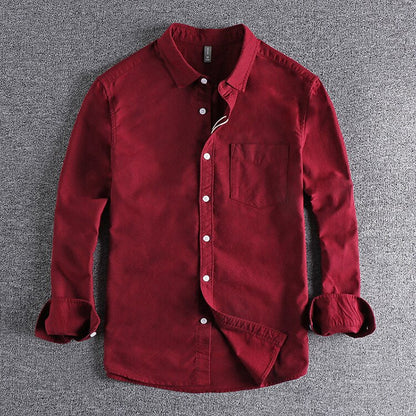 Heren Shirt Lange Mouw met Klassieke Kraag en Borstzak