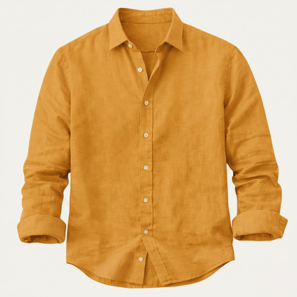 Heren Shirt Lange Mouw met Klassieke Kraag en Knoopsluiting