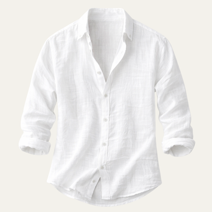 Heren Shirt Lange Mouw met Klassieke Kraag en Knoopsluiting