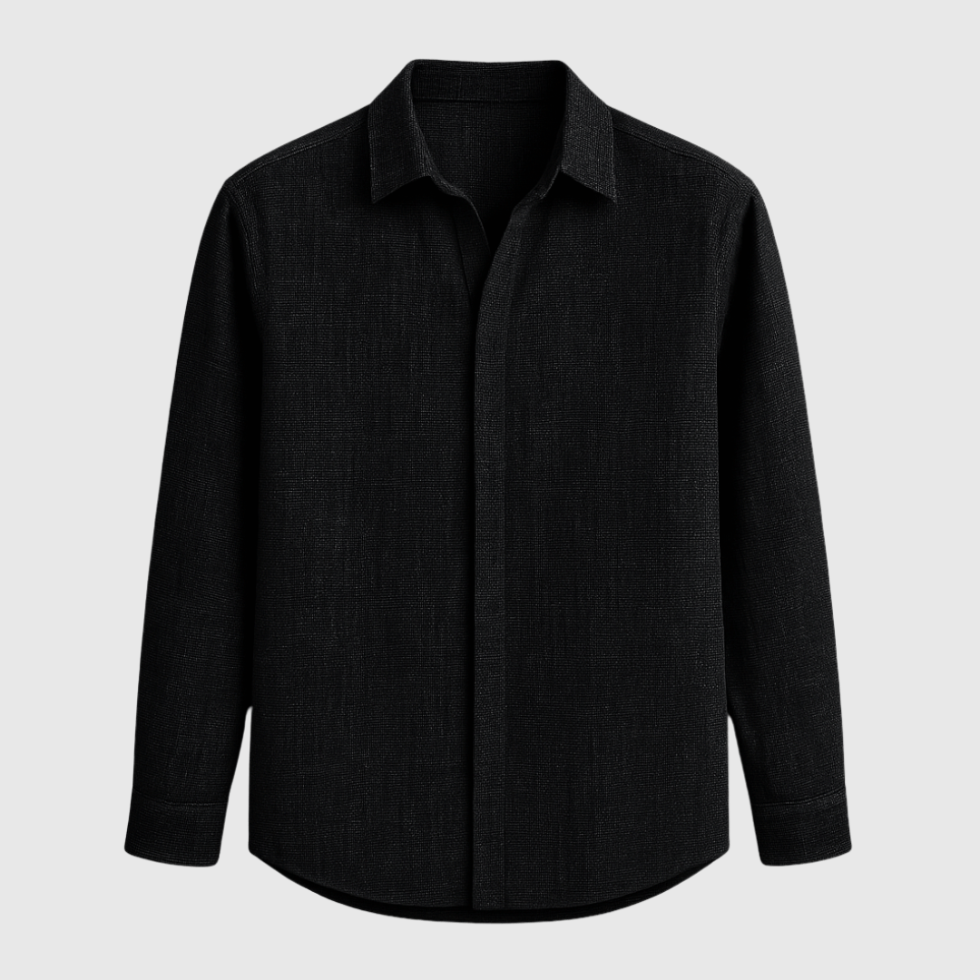 Heren Shirt Lange Mouw met Klassieke Kraag en Knoopsluiting