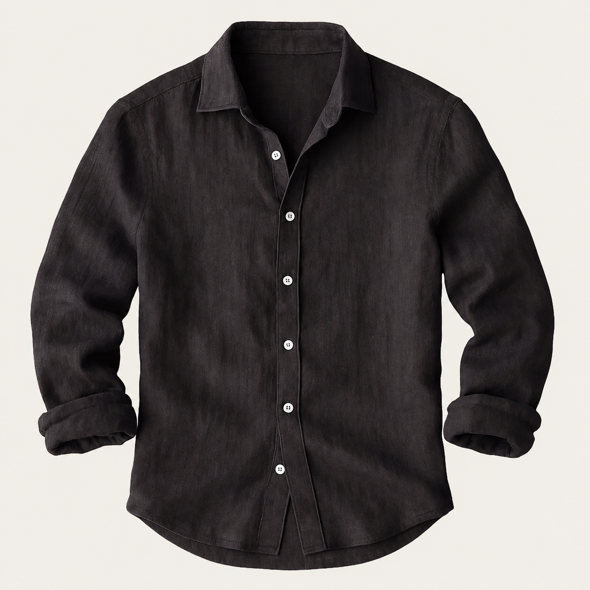 Heren Shirt Lange Mouw met Klassieke Kraag en Knoopsluiting