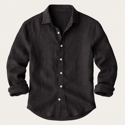 Heren Shirt Lange Mouw met Klassieke Kraag en Knoopsluiting