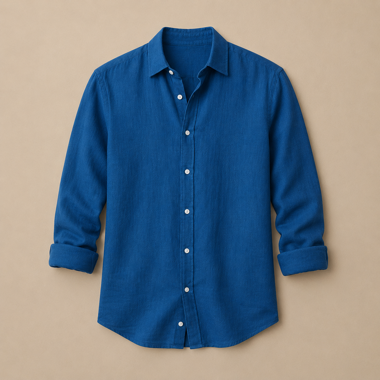 Heren Shirt Lange Mouw met Klassieke Kraag en Knoopsluiting