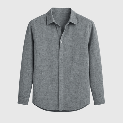 Heren Shirt Lange Mouw met Klassieke Kraag en Knoopsluiting