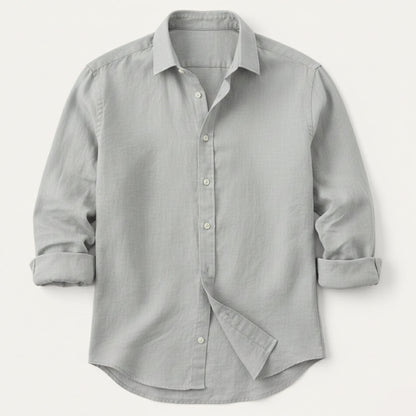 Heren Shirt Lange Mouw met Klassieke Kraag en Knoopsluiting