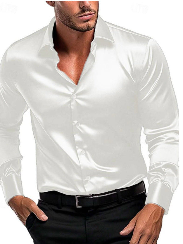 Heren Shirt Lange Mouw met Klassieke Kraag en Knoopsluiting Slim Fit