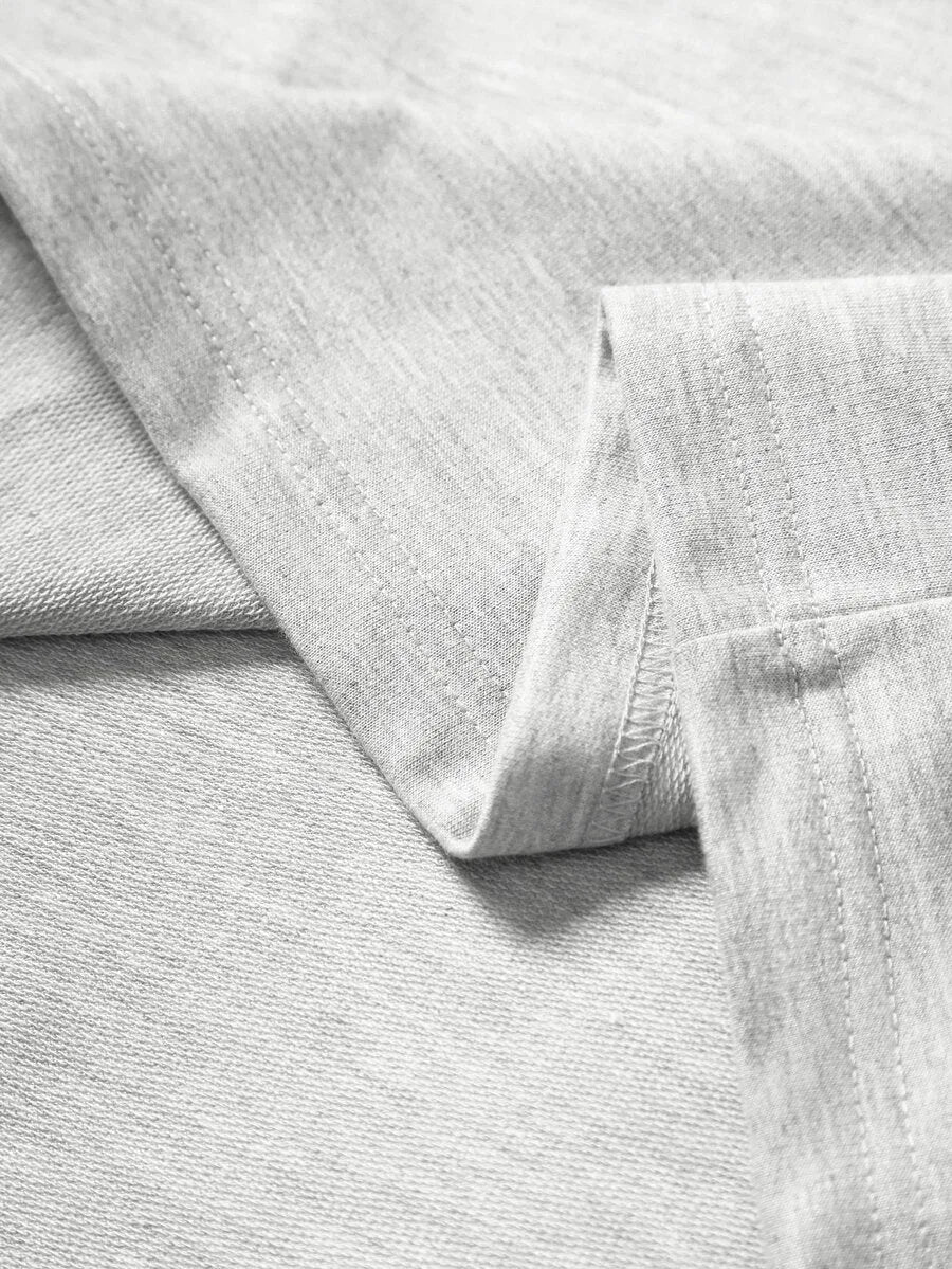 Heren Shirt met Lange Mouwen en Ronde Hals met Letterprint op de Mouwen