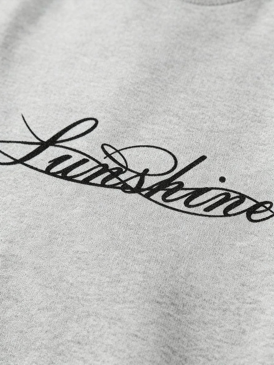 Heren Shirt met Lange Mouwen en Ronde Hals met Letterprint op de Mouwen
