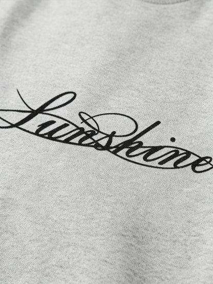 Heren Shirt met Lange Mouwen en Ronde Hals met Letterprint op de Mouwen