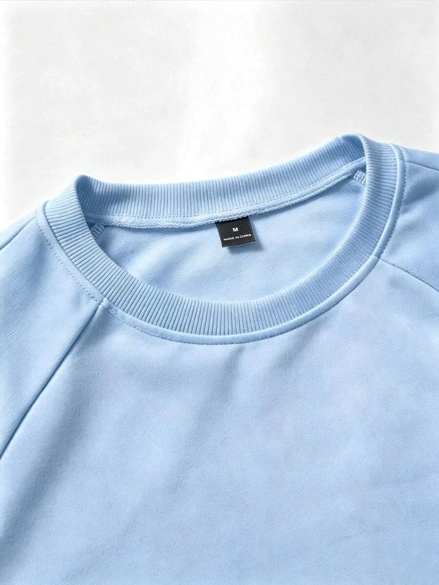 Heren Shirt met Lange Mouwen en Ronde Hals met Letterprint op de Mouwen
