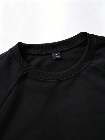 Heren Shirt met Lange Mouwen en Ronde Hals met Letterprint op de Mouwen