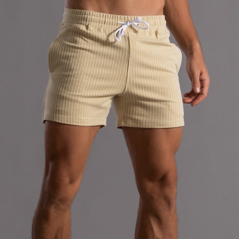 Heren Shorts Gestreept met Trekkoord Geel