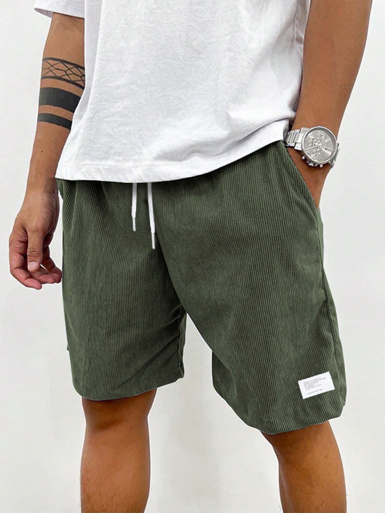 Heren Shorts met Elastische Taille en Koordjes, Relaxed Fit