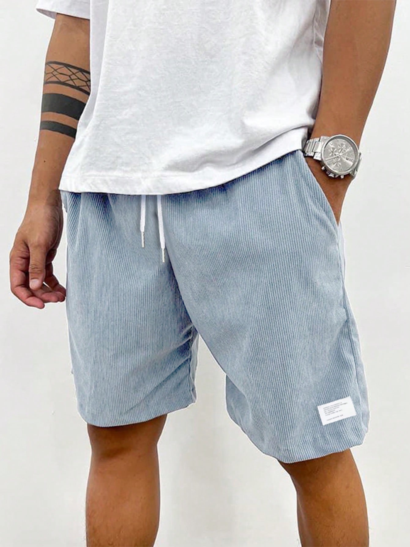 Heren Shorts met Elastische Taille en Koordjes, Relaxed Fit