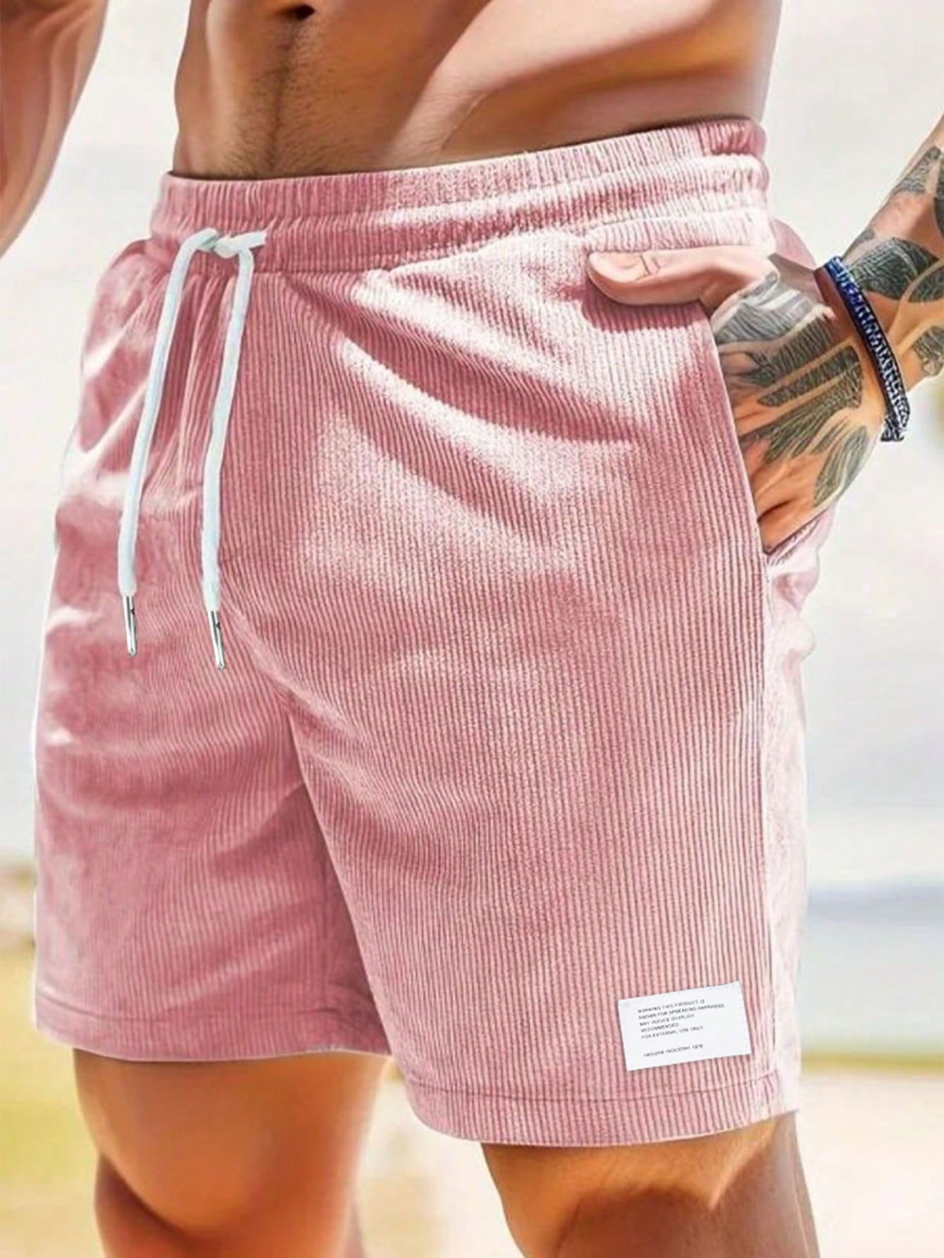 Heren Shorts met Elastische Taille en Koordjes, Relaxed Fit