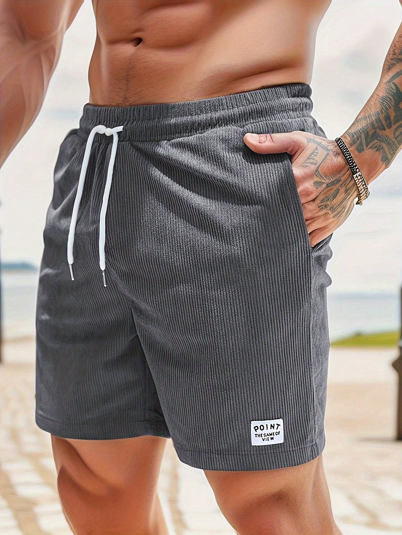 Heren Shorts met Elastische Taille en Koordjes, Relaxed Fit