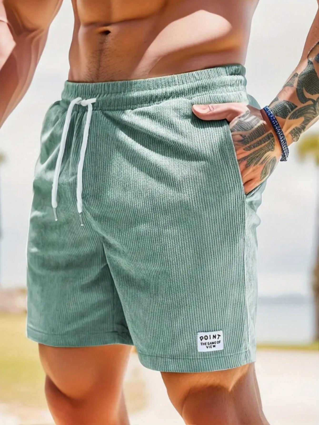 Heren Shorts met Elastische Taille en Koordjes, Relaxed Fit