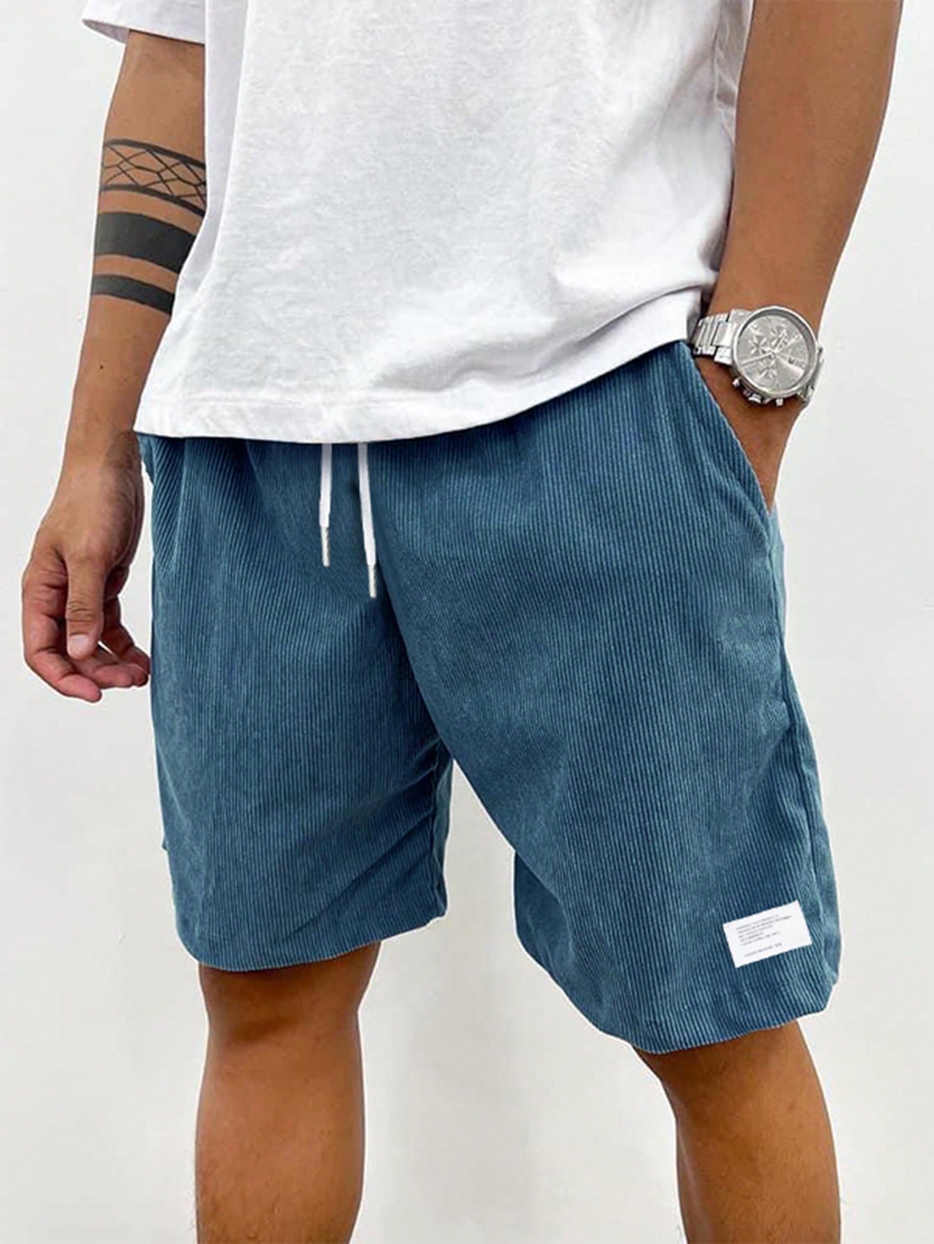 Heren Shorts met Elastische Taille en Koordjes, Relaxed Fit