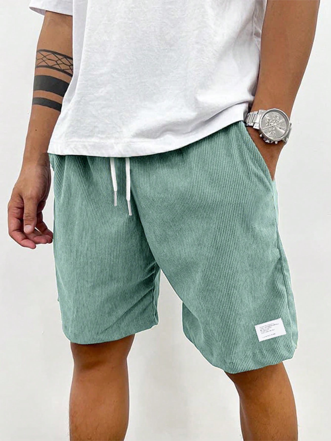 Heren Shorts met Elastische Taille en Koordjes, Relaxed Fit