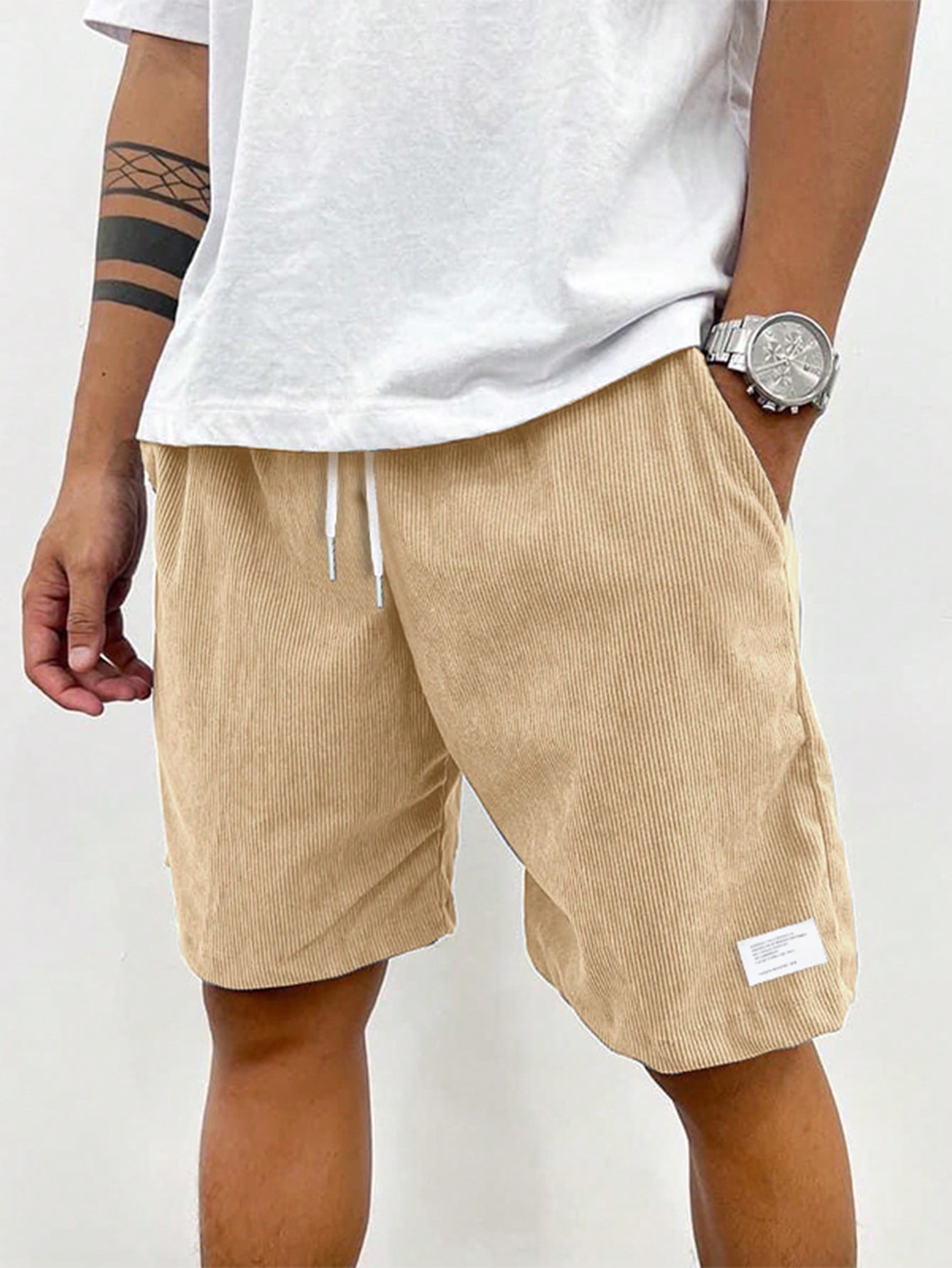 Heren Shorts met Elastische Taille en Koordjes, Relaxed Fit