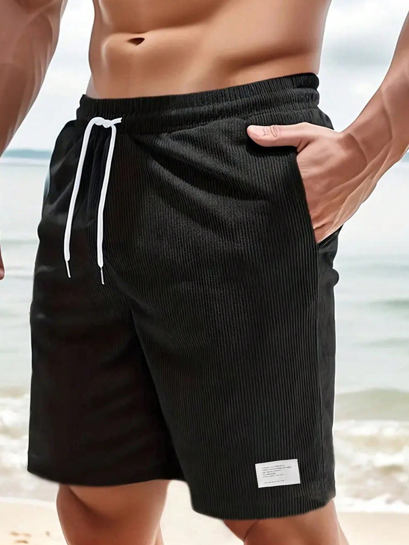 Heren Shorts met Elastische Taille en Koordjes, Relaxed Fit