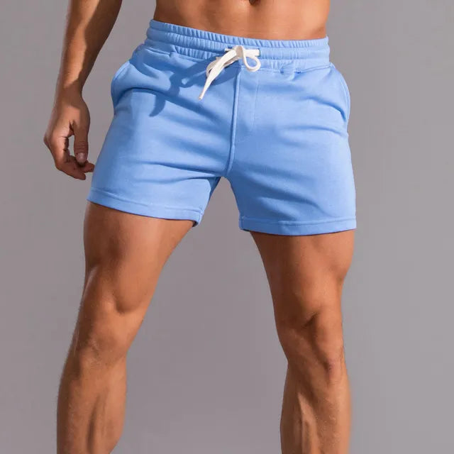 Heren Shorts met Elastische Taille en Trekkoord Blauw