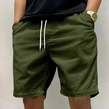 Heren Shorts met Elastische Taille en Trekkoord Legergroen