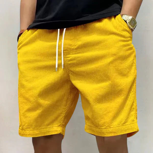 Heren Shorts met Elastische Taille en Trekkoord Geel