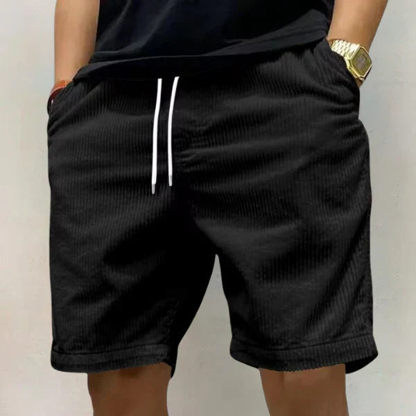 Heren Shorts met Elastische Taille en Trekkoord Zwart